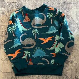 Little Sleepies Dinosaur Print Kids Sweatshirt - Teal